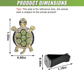 DUSCOKE 3PCS Bling Turtle Car Air Fresheners Vent Clip, Cute Rhinestone Car Dashboard Air Vent Trim Clips, Auto Interior Outlet Diffuser Decoration Accessories for Women, Girl (Green)