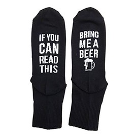 Tstars If You Can Read This Bring Me a Beer Funny Socks Gift for Men WomenBlack One Size