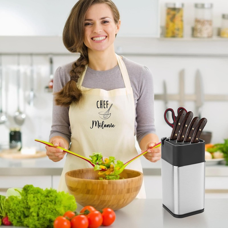 Universal Knife Block, Stainless Steel Knife Holder without Knife Including