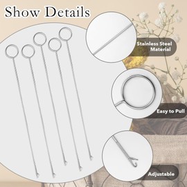 4pcs Sewing Loop Turner Hook Metal Tweezers Long Loop Turner Tool with Latch, for Fabric Belts Strips DIY Knitting Accessories(17.5, 27cm Long)