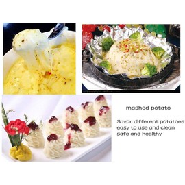 Hight Quality Potato Masher and Ricer, Stainless Steel Potato Ricer for Smooth Creamy Mashed Potato, Fruits, Vegetables, Baby Food (Square Handle)