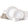 GBHOME Ceramic Dinnerware Sets,18 pcs Embossed Elegant Stoneware Plates and