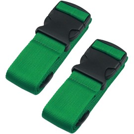 2-Pack Luggage Belt for Suitcases and Travel Straps, Adjustable Cross Closure Travel Accessories to Close Suitcases Additional Luggage Protector (Dark Green)