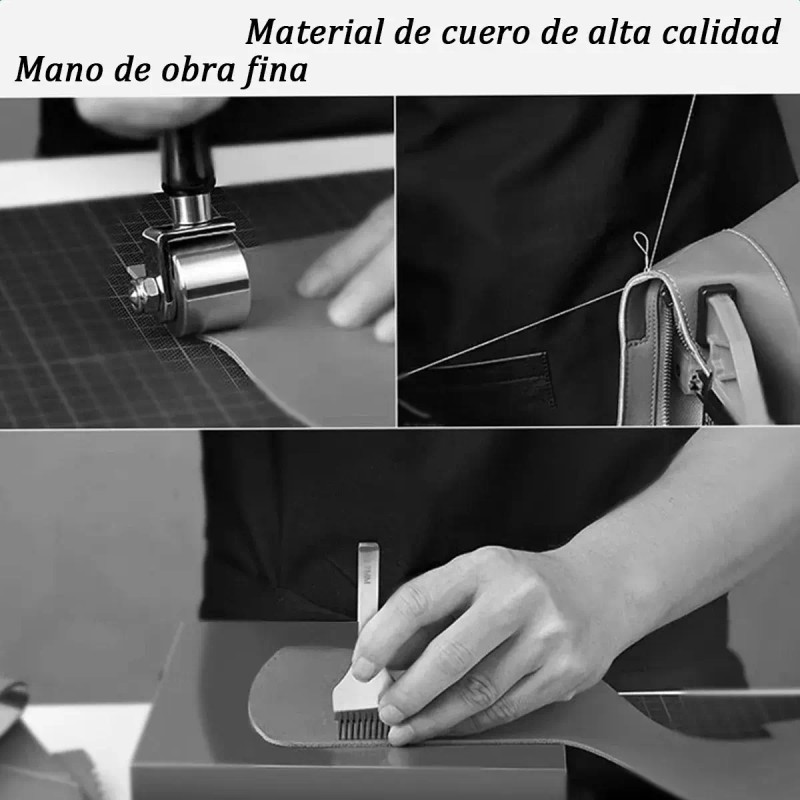Bolso De Mujer De Cuero Negro Con Correa De Cadena