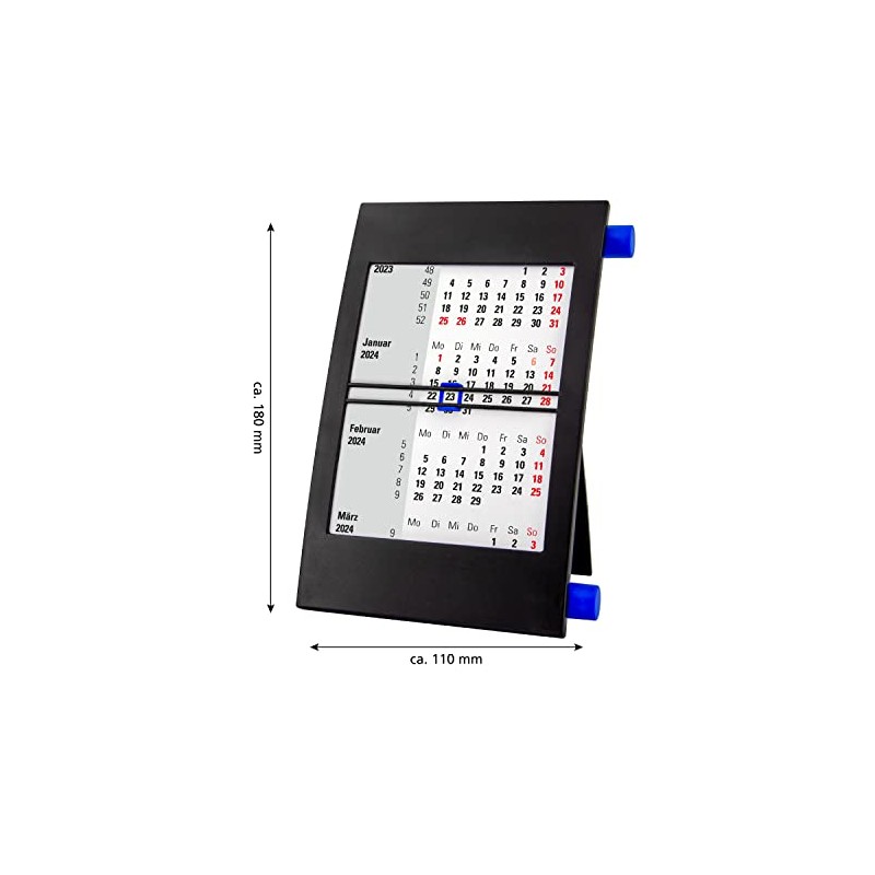 Truento 3-Month Desk Calendar for 2 Years (2024 & 2025)