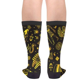 Sigouyinei Black History Egyptian African Print Ethnic Egypt Symbols Casual Funny Funky Novelty Socks For Men Women