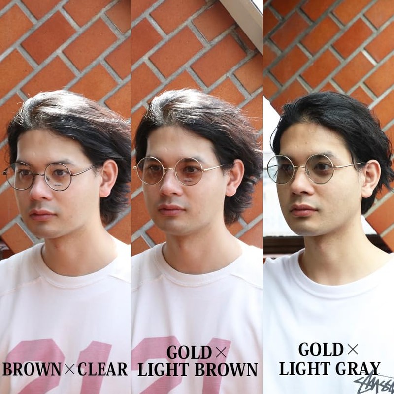 8 (Eight) Round Metal Frame Sunglasses, Oval, With Exclusive Case,