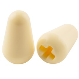 Musiclily Ultra Universal Guitar 5-Way Switch Tips Pickup Selector Lever Switch Knobs for Fender Squier Strat Style Electric Guitar, Cream (Set of 2)