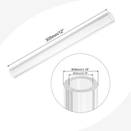 QUARKZMAN PVC Transparent Tube Clear 20 mm ID 30 mm OD 305 mm for Lamps and Lanterns, Water Cooling System