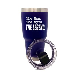 Visit the Brooke & Jess Designs Store Funny 30 oz Stainless Steel Tumbler for Men (Man Myth Legend Navy)