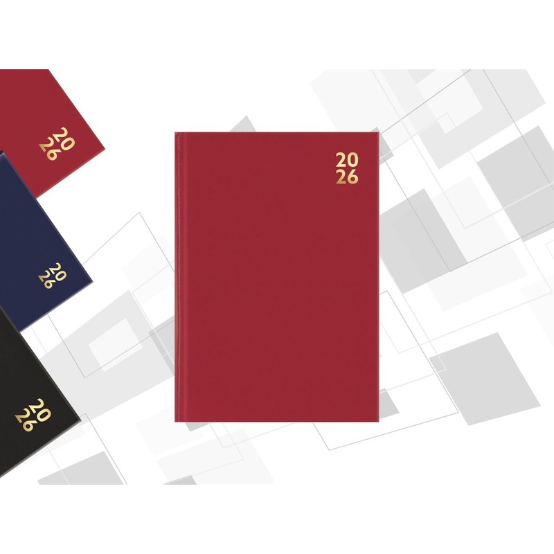 2026 A6 Diary Week Day Per Page - Hardback Red