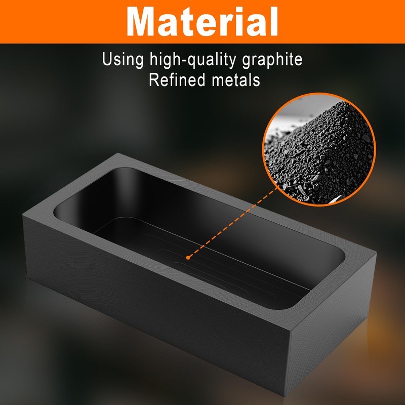 Nelyrho 2-Pack 2.2lbs Graphite Ingot Molds, High-Purity Casting Molds for