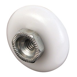 Prime-Line MP6000-10 Shower Door Roller, 3/4 in, Plastic, Steel Ball Bearing, Round Edge, Hex Hub, Pack of 10, 10 Piece