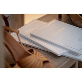 Clairefontaine 36176C Triomphe GOLD Collection A White Sewn Notebook - A4 21x29.7 cm - 96 Lined Pages - 90 g White Paper - Card Cover with Gold Marking