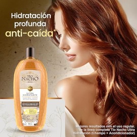 TIO NACHO - Shampoo Ultra Hidratante. Devuelve al cabello el 100% de hidratación, con jalea real y aceite de coco orgánico. Empaque 100% reciclado, bo