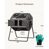 THEGROW'ING Updated 43 Gallon Compost Bin Outdoor, Fast Assemble Tumbling