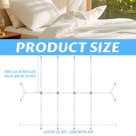 Alovez Bed Sheet Tensioner, Adjustable, Bed Sheet Tie Down Straps with 12 Metal Clips, Tensioner for Bed Sheets, Tie Down Straps for Fitted Sheets and Toppers (White)