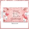 Happy 15th Birthday Banner Rose Gold 1.1 x 1.8m Happy
