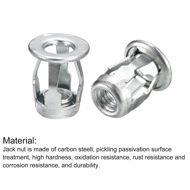 sourcing map M8 Jack Nuts, 10pcs Threaded Insert Nut Carbon