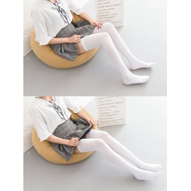 KOUTEI Soft Nylon Thigh High Socks, Ultra Long, Thigh Length, Over Knee Socks, Beautiful Legs, Compression, Neat Knee-High Stockings, Long Socks, 70cm-1 pair of white, Free Size