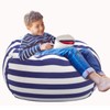 Aubliss Stuffed Animal Bean Bag Storage Chair (Royal Blue/White Striped,