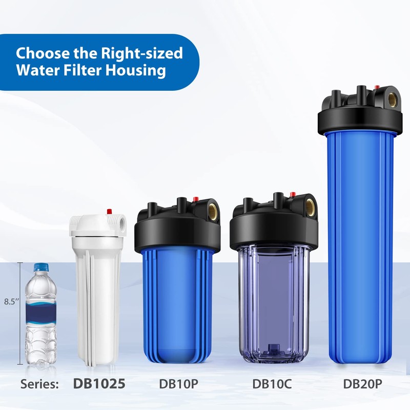SimPure Whole House Water Filter Housing, Inline Water Filter for