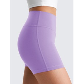 Haloumoning Girls Athletic Shorts Kids High Waisted Gymnastics Shorts Purple 7-8 Years