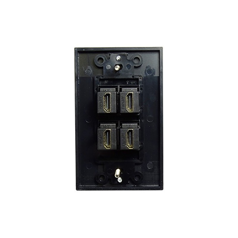 RiteAV - 4 Port HDMI 2.1 Decorative Wall Plate (Black)