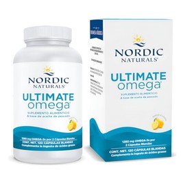 Nordic Naturals | Suplemento Alimenticio Ultimate Omega | 1280 mg Omega‑3 | 120 Cápsulas Blandas Sabor Limón | Non‑GMO | Sin Gluten