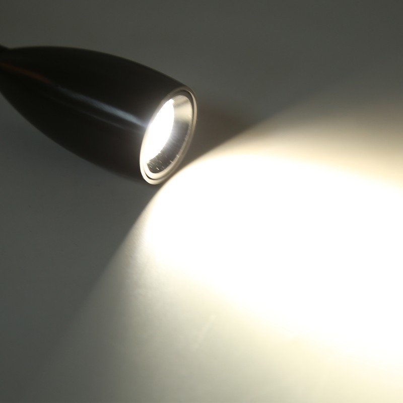 LED Reading Light 3W Wall Mount Reading Lamp Flexible Gooseneck