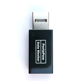 PortaPow USB Data Blocker - Protect Against Juice Jacking (Black, 1)