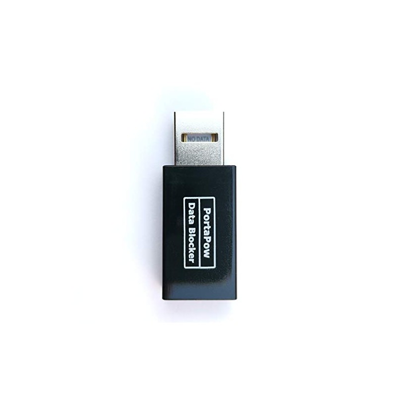 PortaPow USB Data Blocker - Protect Against Juice Jacking (Black,