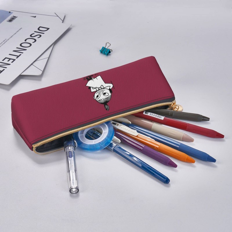 Rikana Moomin Pen Case, Large Capacity, Pencil Case, Multi-functional, Stylish,
