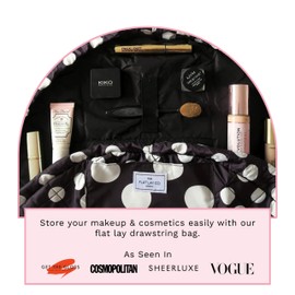 The Flat Lay Makeup Bag - Travel Makeup Bag for Lipsticks, Cosmetics, Eyeshadow, Makeup Brush - For Storing Skin Care Products and Hygiene Items | With Brush Holder, Large Compartments, leopard, Volle Größe