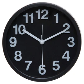 Fuji Boeki 99230 Table Clock, Black, Diameter 5.3 inches (13.4 cm)