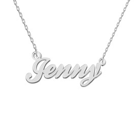 GR35Z9 Jenny Name Necklace Silver for Women Dainty Letter Pendant Jewelry Necklace for Mother