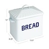Creative Co-Op Chic Farmhouse Enameled Bread Box with Lid, "Bread"