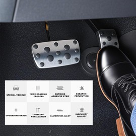 Pedal Covers for Subaru Outback 2020 to 2025, Anti-Slip Foot Rest Gas Brake Pedal Covers 3 Packs, Original Custom Fit, Aluminum Heavy-Duty Durable, Fit for Subaru Outback Accessories