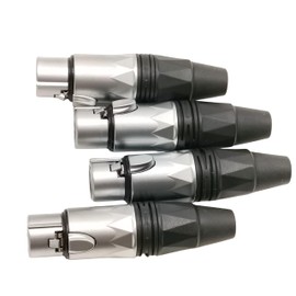BORYLI 4 Pack XLR Plugs Connectors 3 Pin Male XLR Mic Connector Audio Mic Microphone Cable Plug Connector (Female)