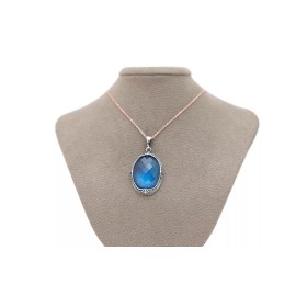 Handmade Aquamarine Gemstone Necklace New Handmade 925 Sterling Silver Turkish NO CHAIN