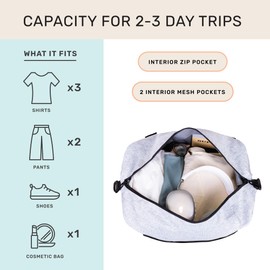 Jadyn Lola Travel Bag, Weekend Bag/Overnight Bag, Gym Tote Bag for Women, Men, Heather Grey, travel bag