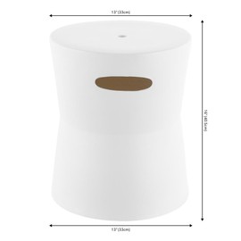 SAFAVIEH Home Collection Dijera Matte White Ceramic 16-inch Decorative Accent Garden Stool for Living Room, Bathroom, Patio, Side Table, Plant Stand (Fully Assembled)