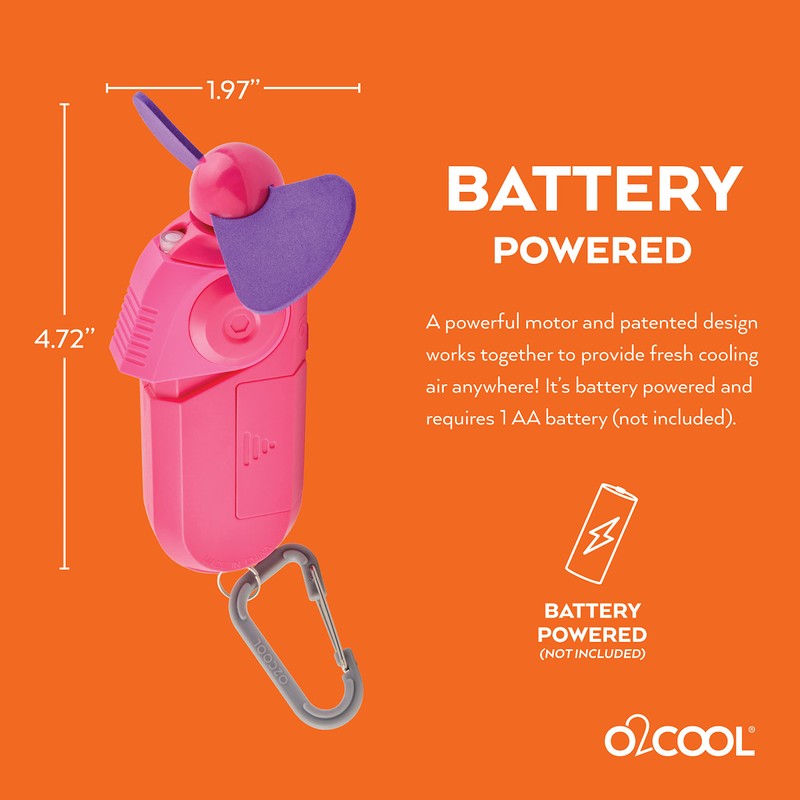 O2COOL Personal Mini Misting Fan - Portable Battery Operated Handheld