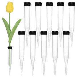 M METERXITY 50-Pack Floral Water Tubes, 4.3 Inch/ 11cm Plastic Floral Tubes with Rubber Caps for Flower Arrangements, Fresh Flower Water Tubes [Transparent]
