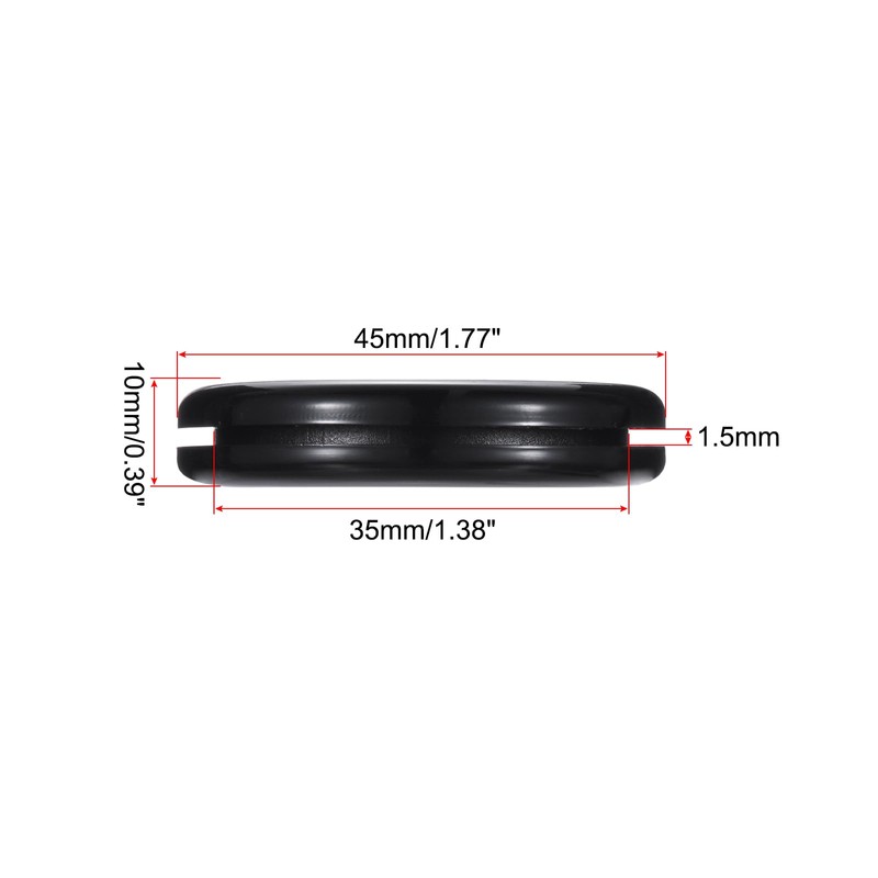 sourcing map Rubber Grommet Round Double-Sided Mount Dia 35 mm