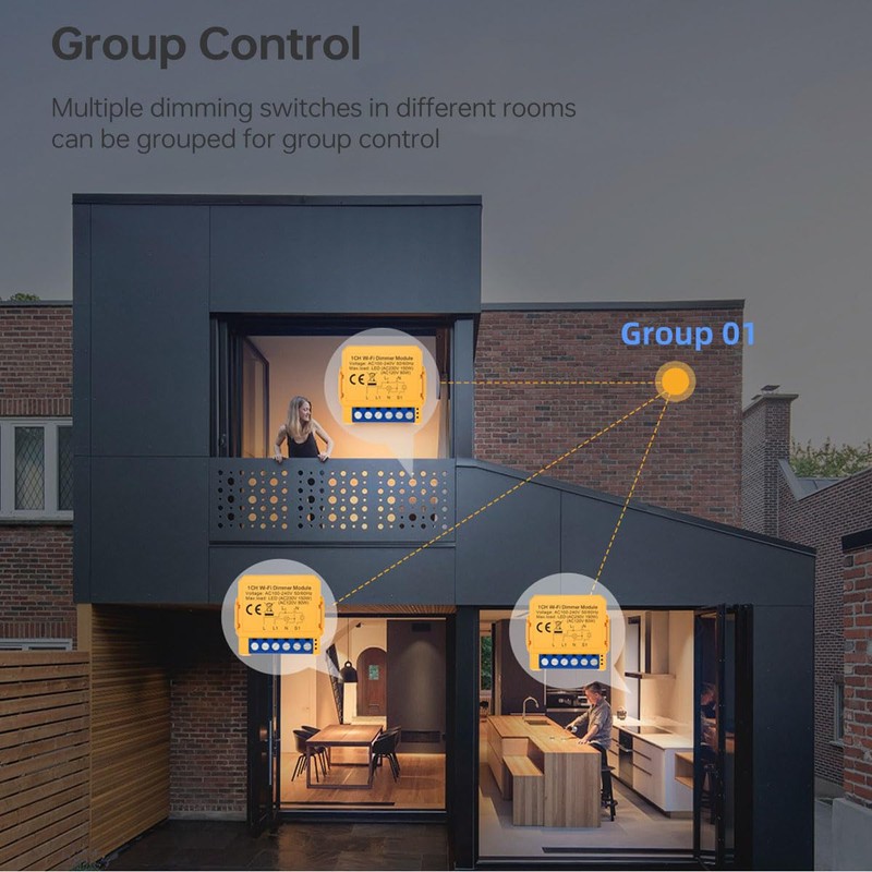 Acmerota Acmerota Wifi Smart Dimmer Switch Module 2 Gang 2