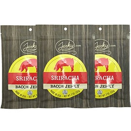 Sriracha Bacon Jerky - 3 PACK - Made with REAL Bacon and Sriracha Sauce - World Famous, Small Batch Bacon Jerky - 5.25 oz. total