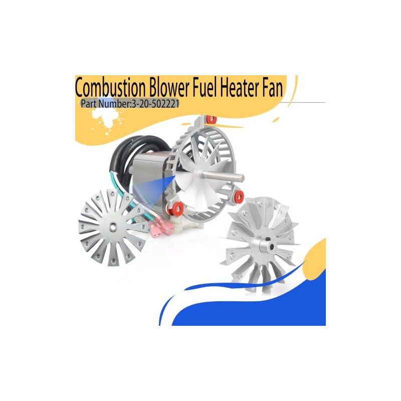 VMQ Fireplace Combustion Blower Fuel Heater Fan 3-20-502221 Double Paddle