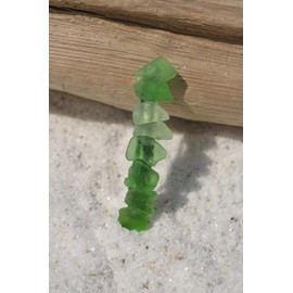 Delicate Shades of Genuine Green and Aqua Sea Glass French Barrette Hair Clip