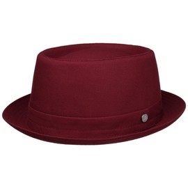 LIERYS Uni Pork Pie Cotton Hat - Classic Style - Comfortable All Around - Breathable for Men and Women - Four Seasons - Made in Italy, bordeaux, L